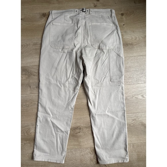 Old Navy Denim - NWOT Womens Old Navy Extra High Rise Sky Hi Straight Cinch Buckle Waist Beige 16